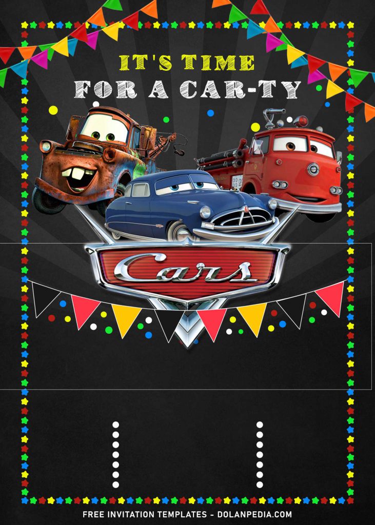 9+ Cool Disney Cars Birthday Invitation Templates and has Disney Cars' logo