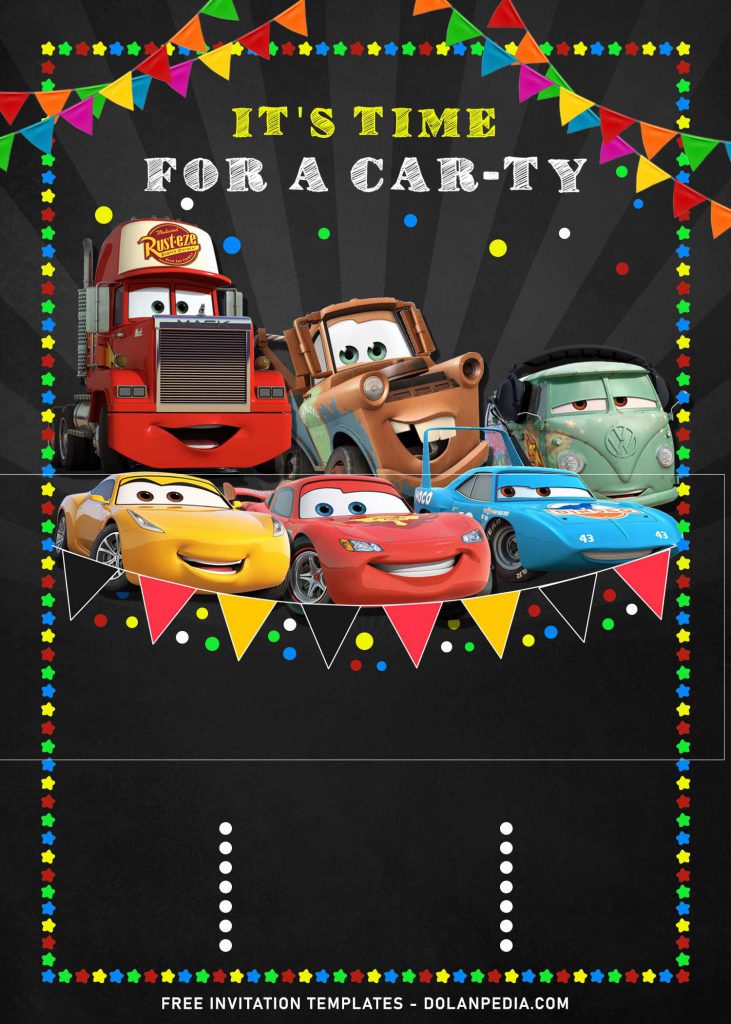 9+ Cool Disney Cars Birthday Invitation Templates and has chalkboard background