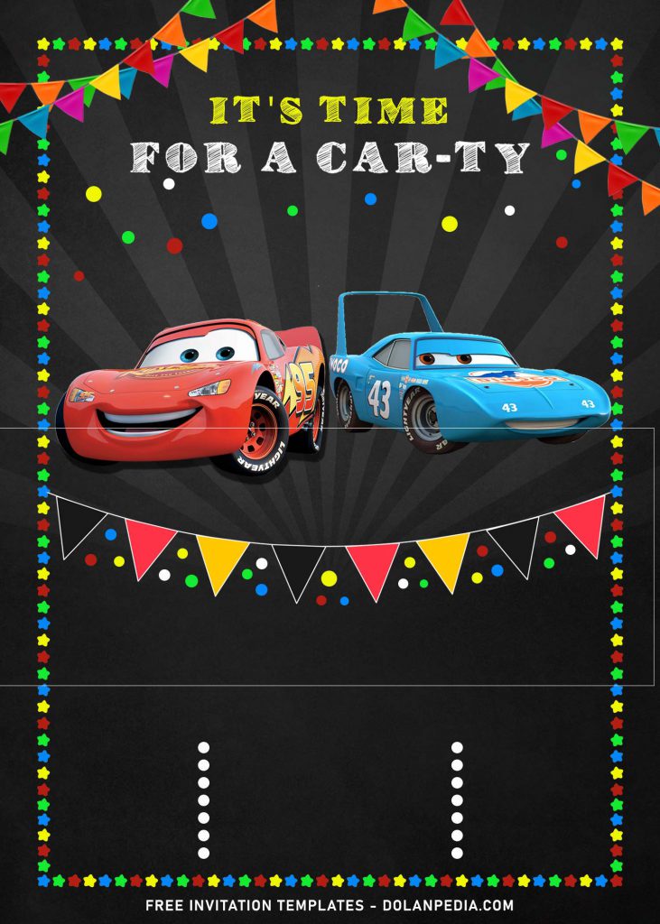 9+ Cool Disney Cars Birthday Invitation Templates and has Colorful decorations