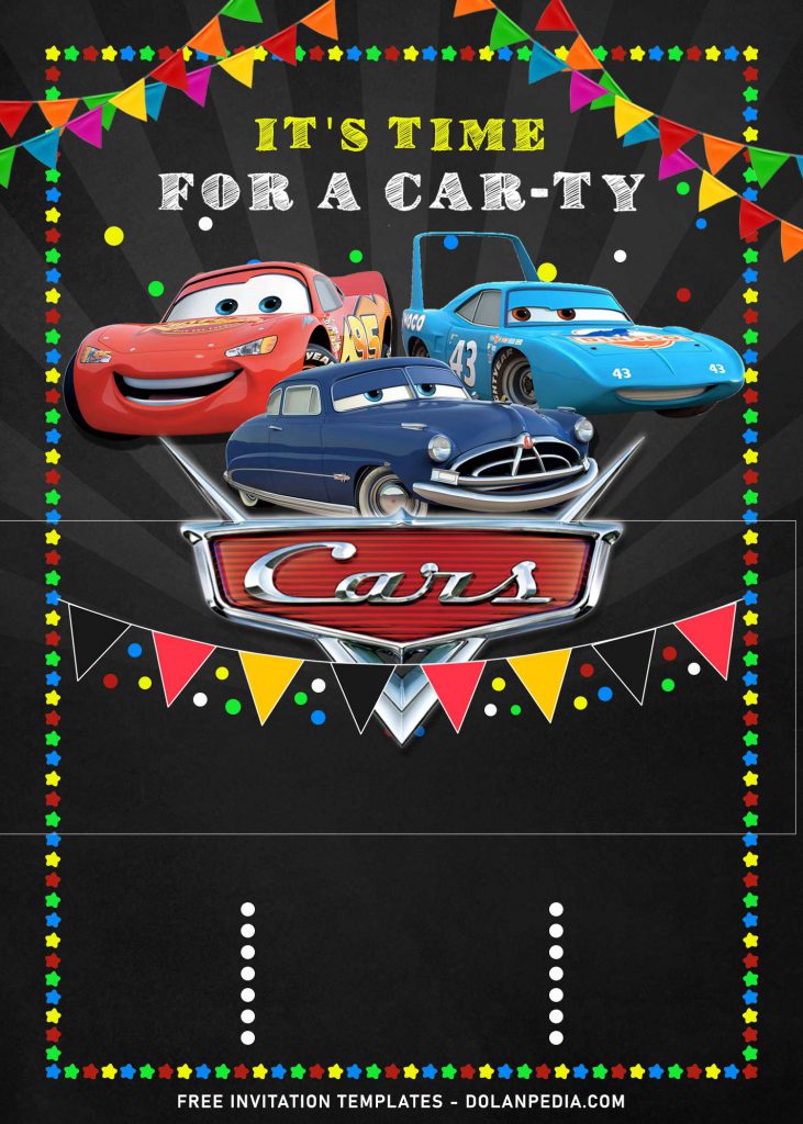 9+ Cool Disney Cars Birthday Invitation Templates and has Strip 'The King' Weathers and Doc Hudson