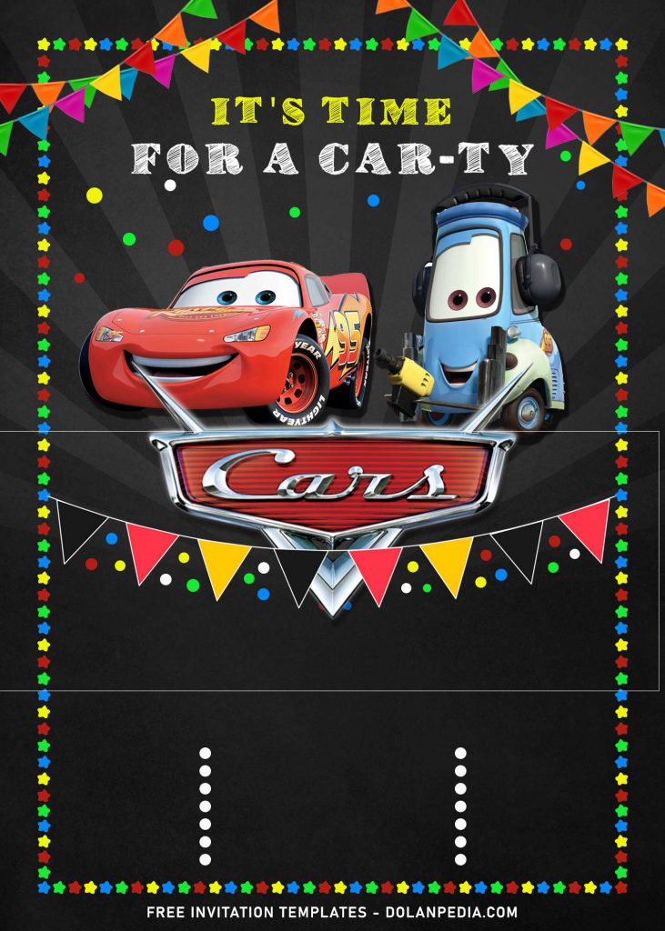 9+ Cool Disney Cars Birthday Invitation Templates and has Lightning McQueen and Guido