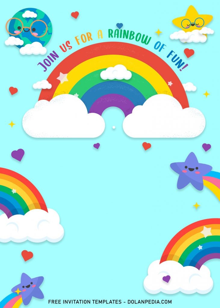 9+ Colorful Rainbow Birthday Party Invitation Templates and pastel rainbow