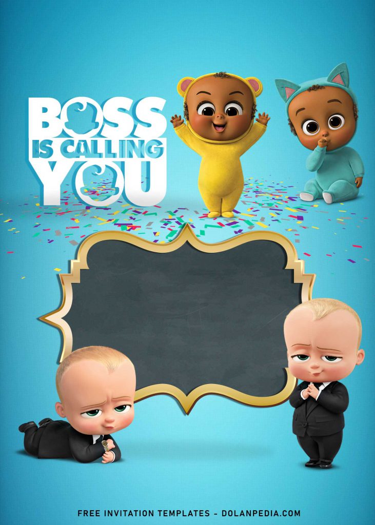10+ Personalized Boss Baby Invitation Templates For Your Baby Shower Party and has blue and white background