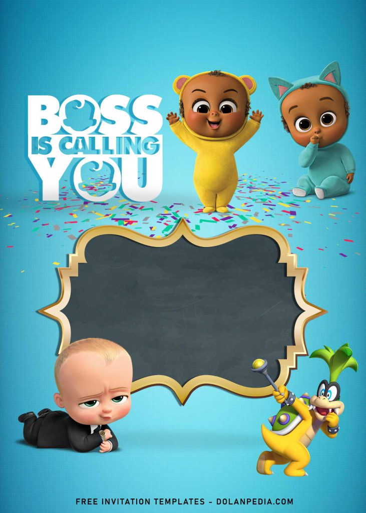 10+ Personalized Boss Baby Invitation Templates For Your Baby Shower Party and has colorful confetti