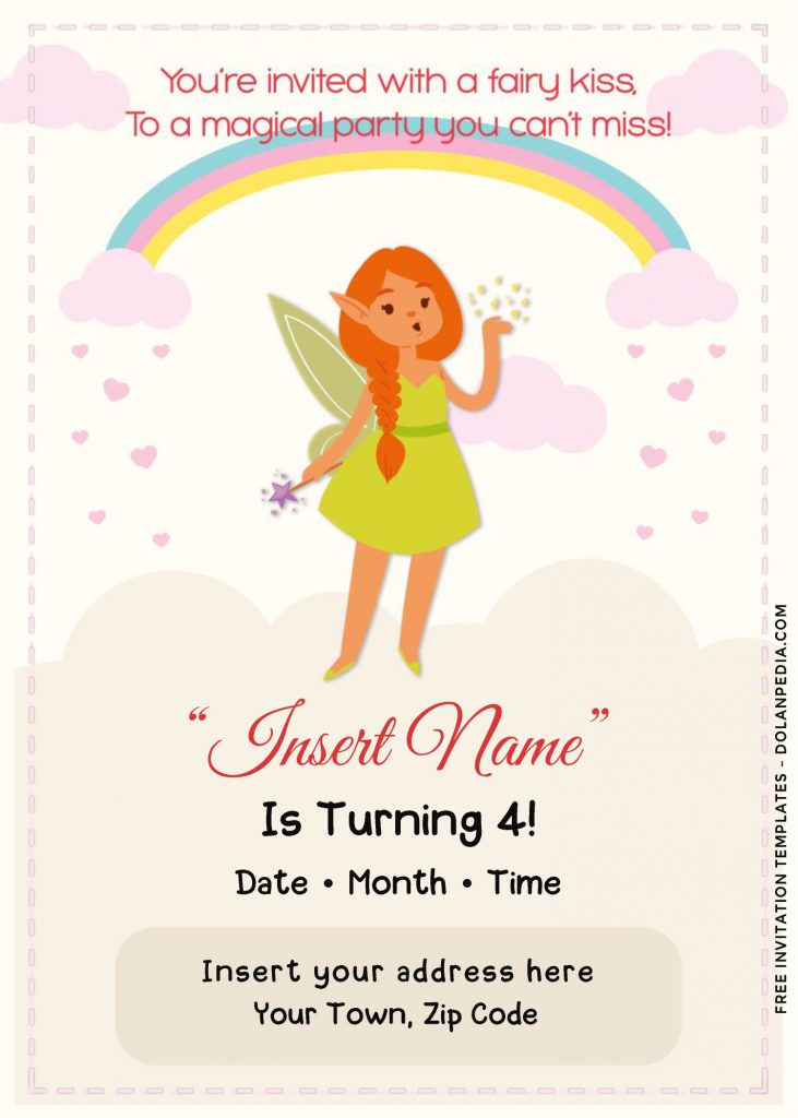 Free Rainbow Magic Fairy Birthday Invitation Templates Ford Word and has 
