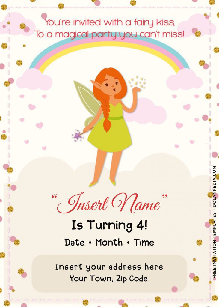 Free Rainbow Magic Fairy Birthday Invitation Templates Ford Word and has colorful rainbow