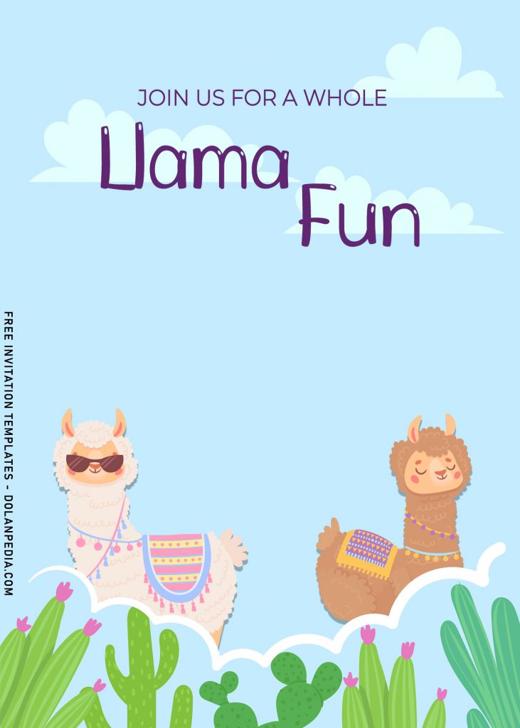 8+ Cute Llama Birthday Invitation Templates For Your Kid's Birthday Party and has portrait design