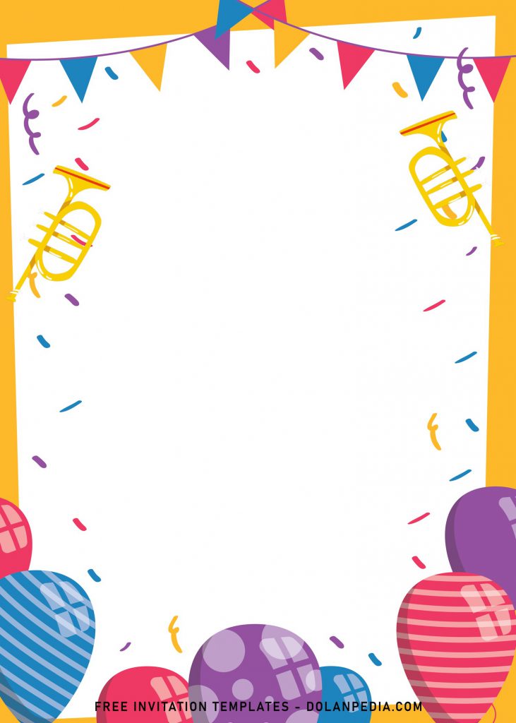 7+ Cute And Fun Birthday Invitation Templates and has trumpets
