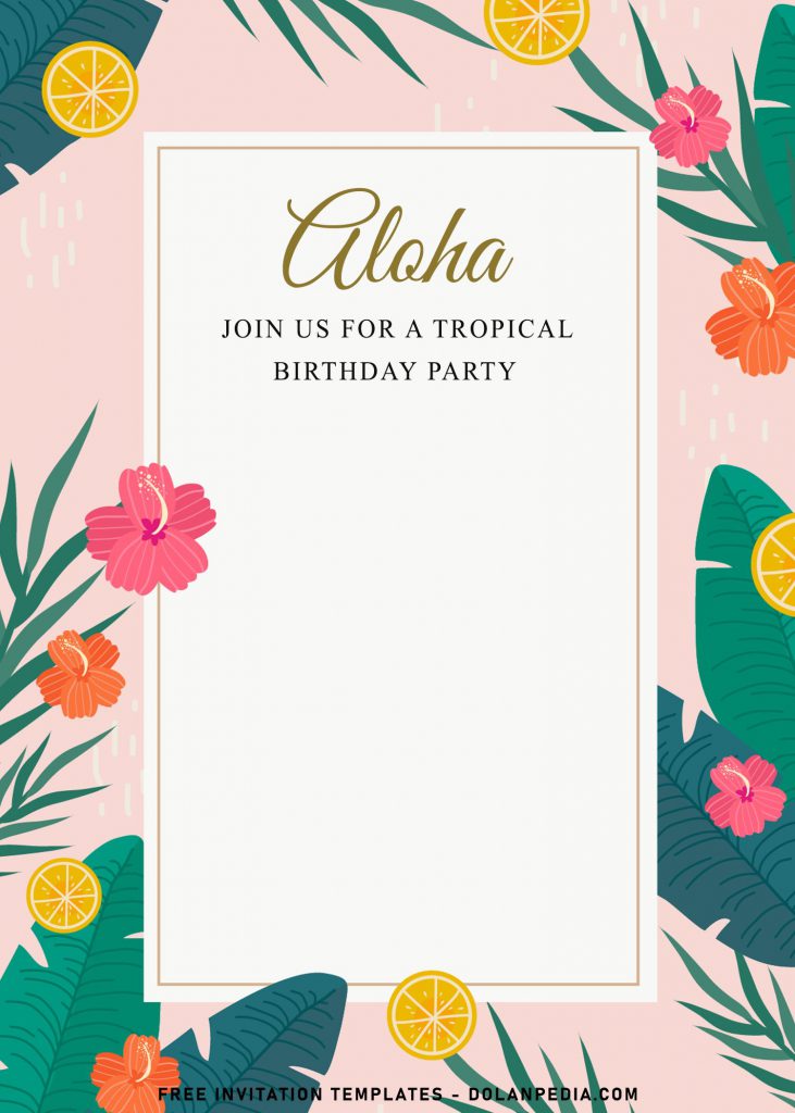 7+ Summer Tropical Birthday Invitation Templates and has beautiful pink floral