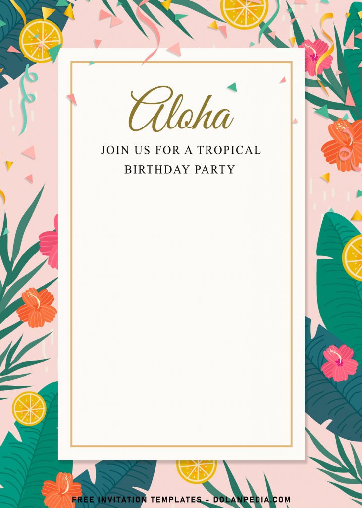 7+ Summer Tropical Birthday Invitation Templates and has greenery leaves