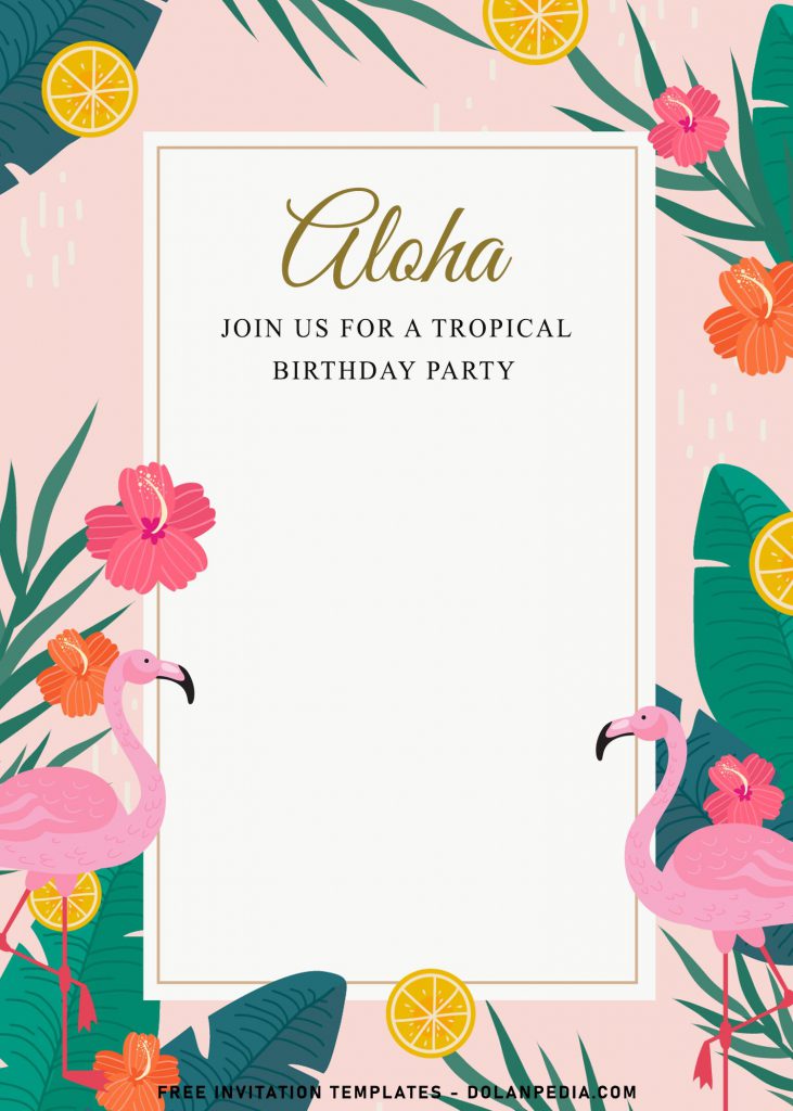 7+ Summer Tropical Birthday Invitation Templates and has white rectangle text box
