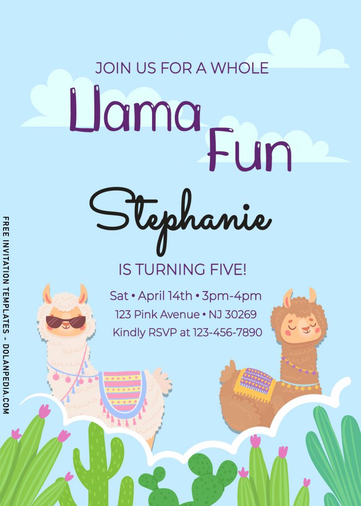 8+ Cute Llama Birthday Invitation Templates For Your Kid's Birthday Party