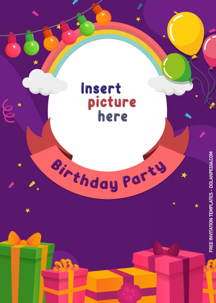10+ Children Birthday Invitation Templates For Fun Kids Birthday Party and has Pastel Rainbow