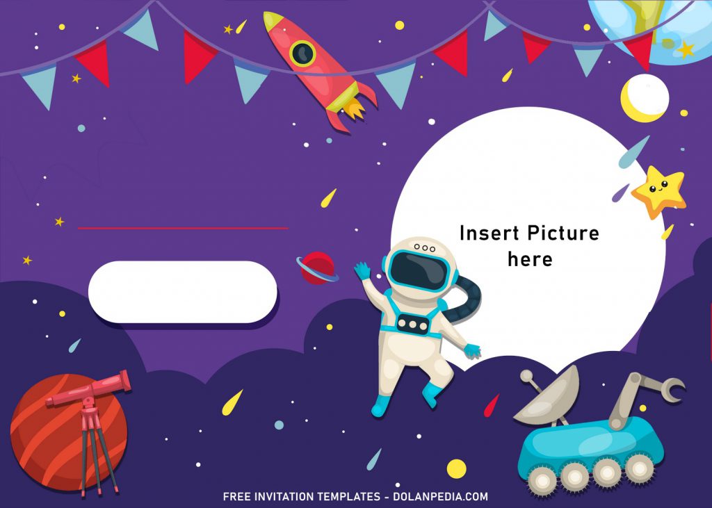 11+ Creative Space Galaxy Birthday Invitation Templates and has Rocket to the moon