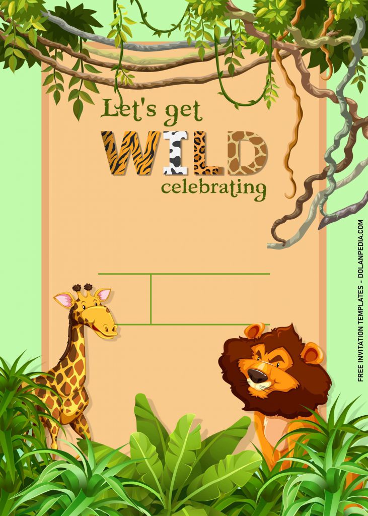 9+ Awesome Jungle Themed Birthday Invitation Templates and has trailing trees