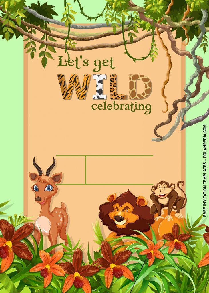 9+ Awesome Jungle Themed Birthday Invitation Templates and has baby lion