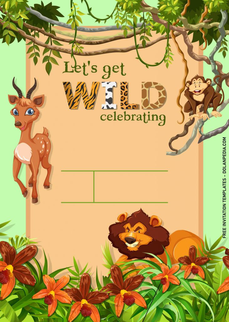 9+ Awesome Jungle Themed Birthday Invitation Templates and has baby deer