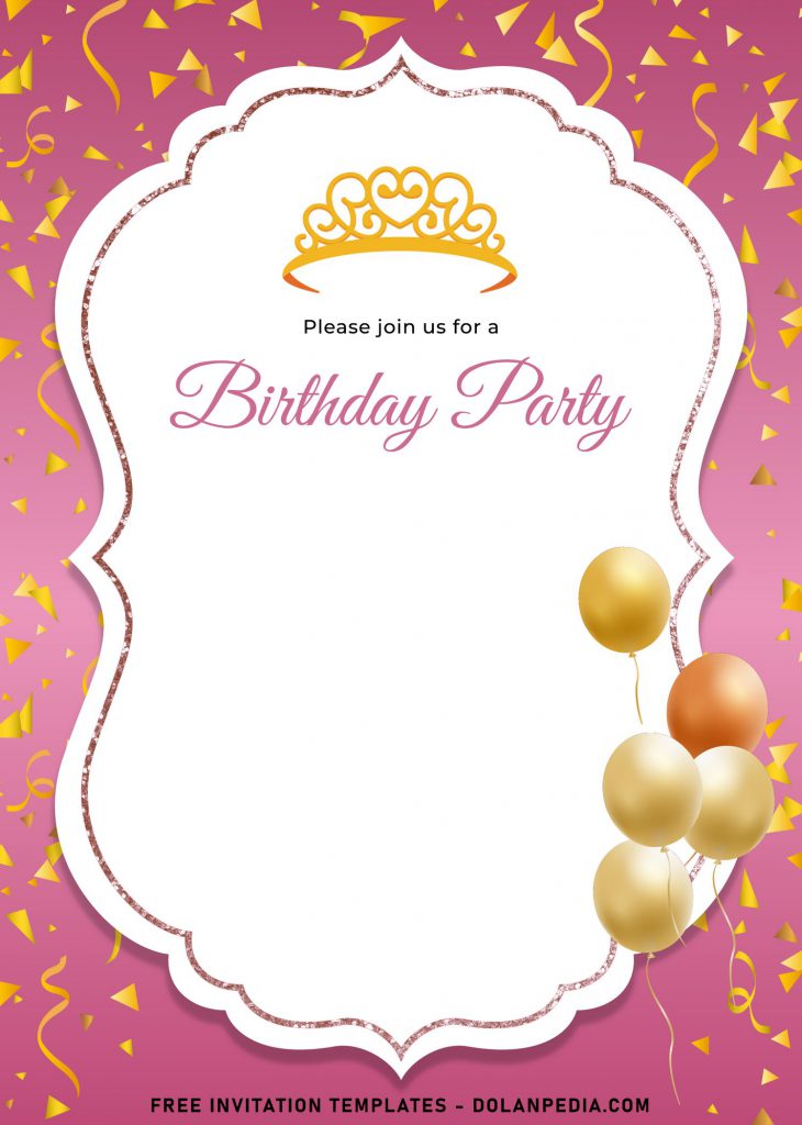 7+ Gold Confetti Birthday Invitation Templates and has Bracket Frame