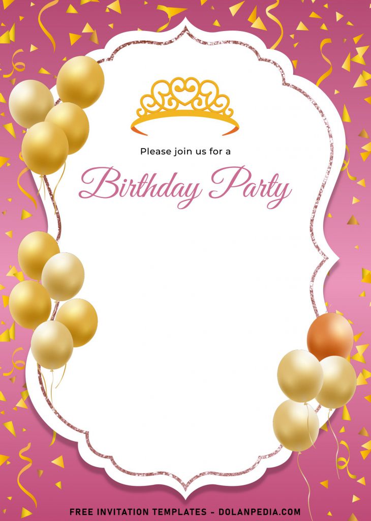 7+ Gold Confetti Birthday Invitation Templates and has portrait orientation design