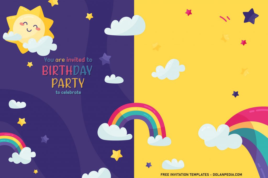 8+ Best Rainbow Party Birthday Invitation Templates For Your Kid’s Birthday Party and has Pastel Rainbow