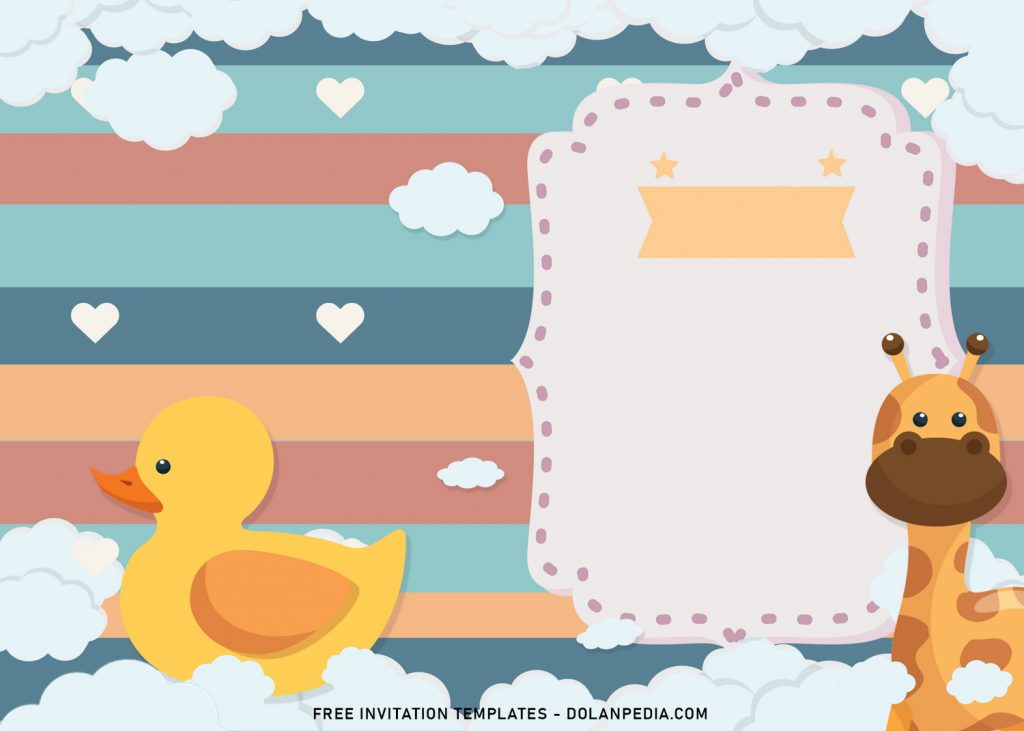 8+ Adorable Baby Animals Themed Birthday Invitation Templates For All Ages and has Baby Giraffe
