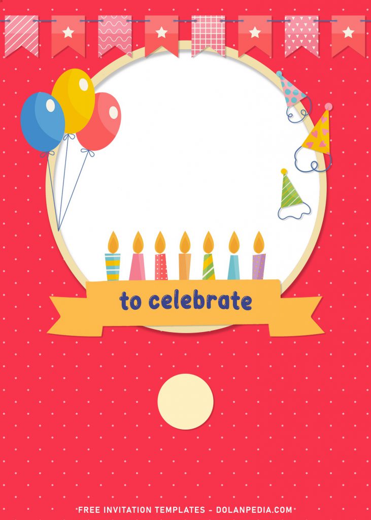 8+ Cute Kids Birthday Invitation Templates and has colorful balloons