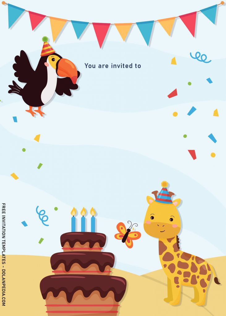 8+ Cute Woodland Animals Birthday Invitation Templates and has Colorful Bunting Flags