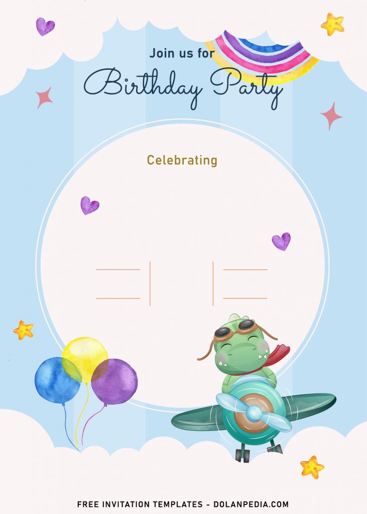 9+ Cute Hand Drawn Up In The Sky Birthday Invitation Templates and has Twinkling Stars