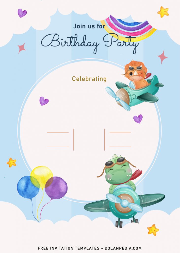 9+ Cute Hand Drawn Up In The Sky Birthday Invitation Templates and has Photo Frame