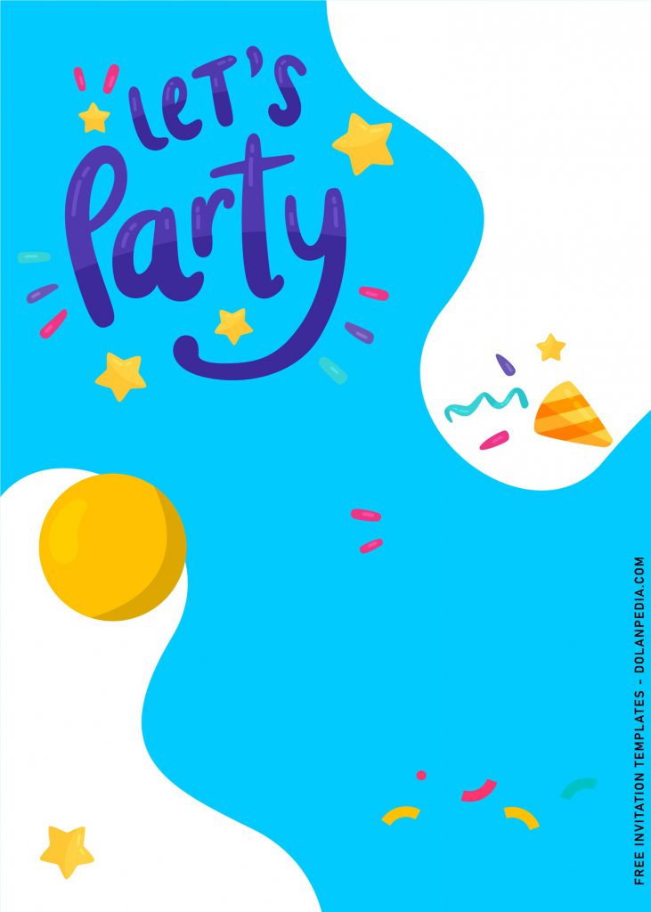10+ Let's Party Up Birthday Invitation Templates For Cheerful Kids Birthday Party and has Party Popper