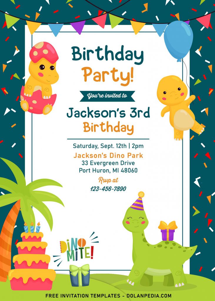 9+ Fun Dino Party Themed Birthday Invitation Templates