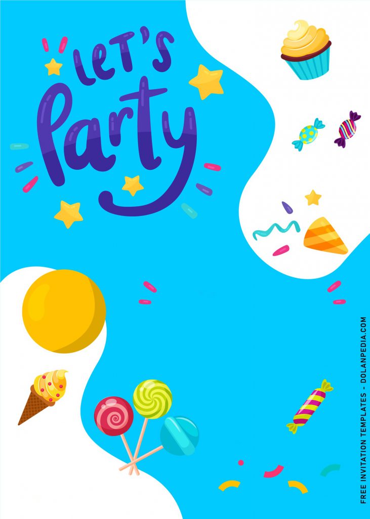 10+ Let's Party Up Birthday Invitation Templates For Cheerful Kids Birthday Party and has Ice Cream