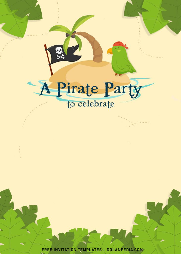 8+ Fun Pirate Birthday Invitation Templates and has Greenery Leaves