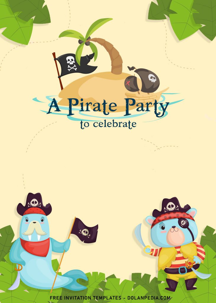 8+ Fun Pirate Birthday Invitation Templates and has Cute Baby Shark