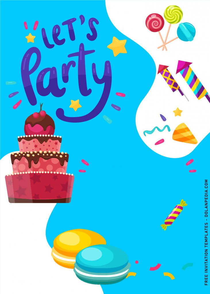 10+ Let's Party Up Birthday Invitation Templates For Cheerful Kids Birthday Party and has portrait design
