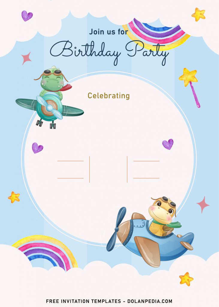 9+ Cute Hand Drawn Up In The Sky Birthday Invitation Templates and has White clouds