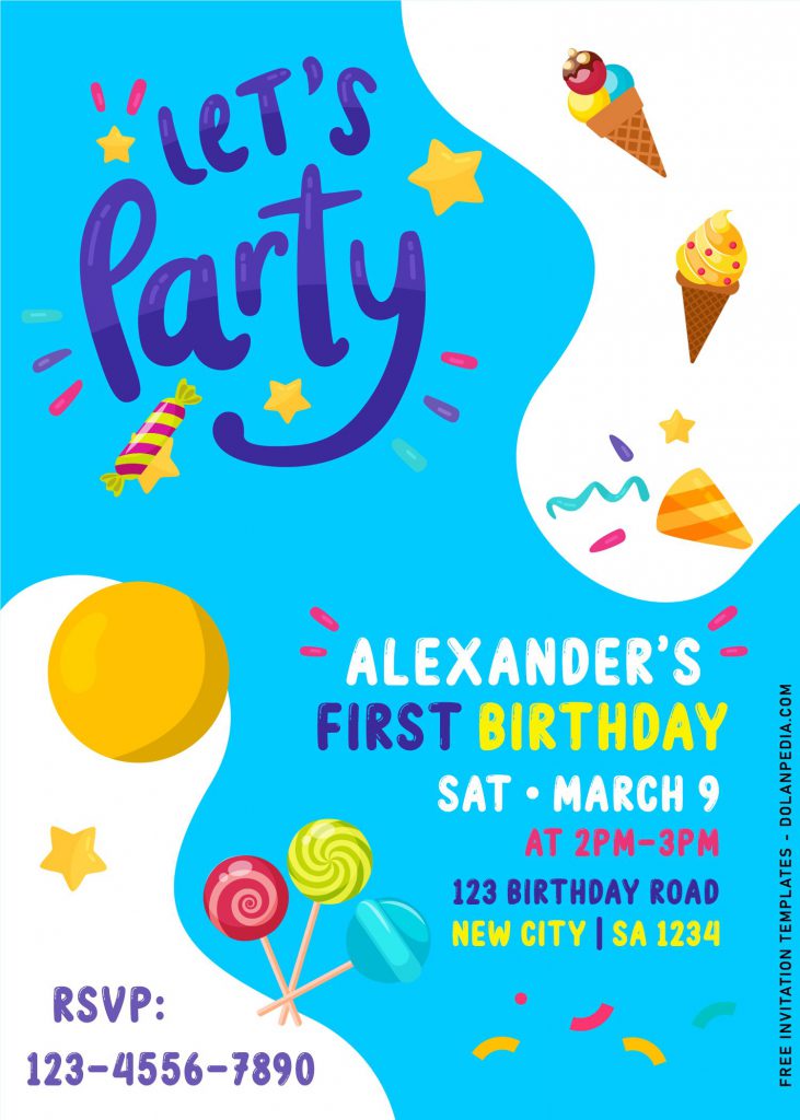 10+ Let's Party Up Birthday Invitation Templates For Cheerful Kids Birthday Party