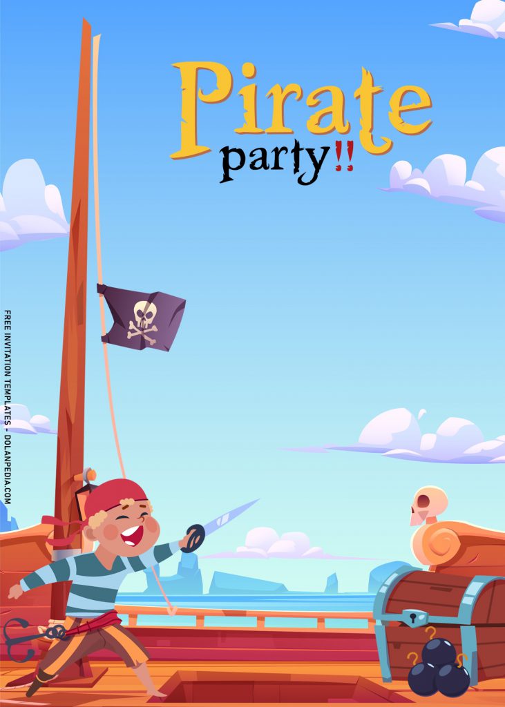 7+ Pirate Adventure Birthday Invitation Templates For Your Little Pirate's Birthday Party and has Treasure Chest