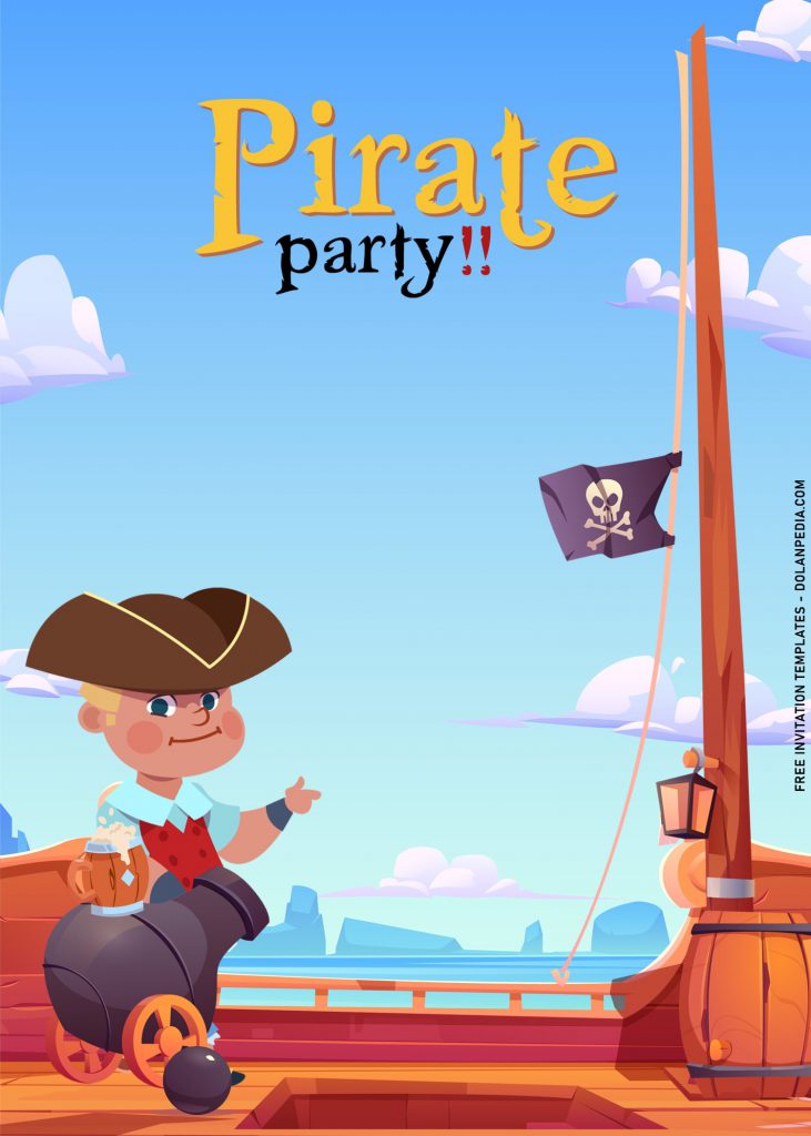 7+ Pirate Adventure Birthday Invitation Templates For Your Little Pirate's Birthday Party and has portrait design