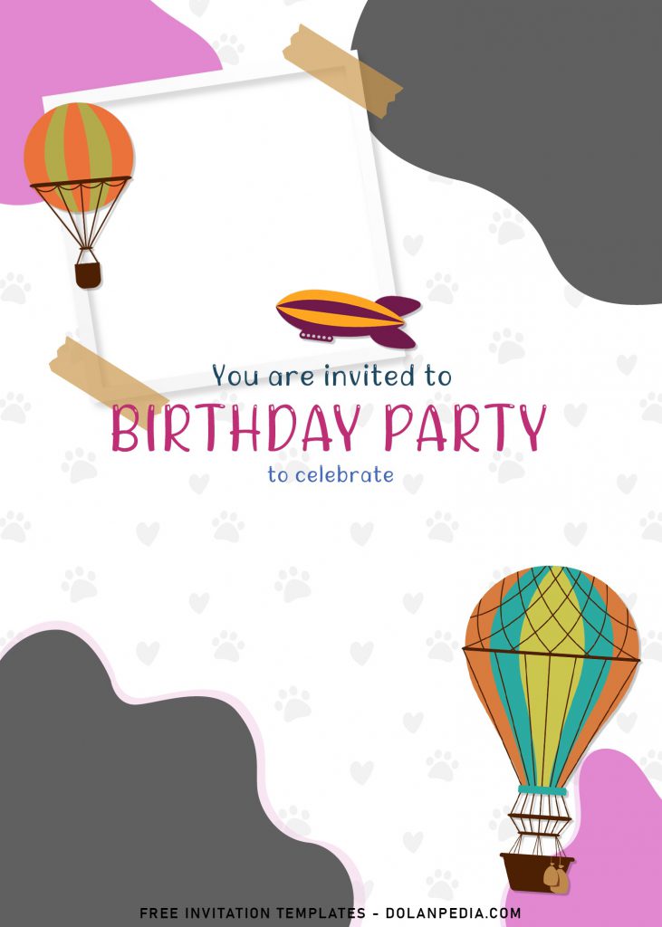 8+ Colorful Hand Drawn Birthday Invitation Templates For Your Kid’s Birthday and has Photo Frame