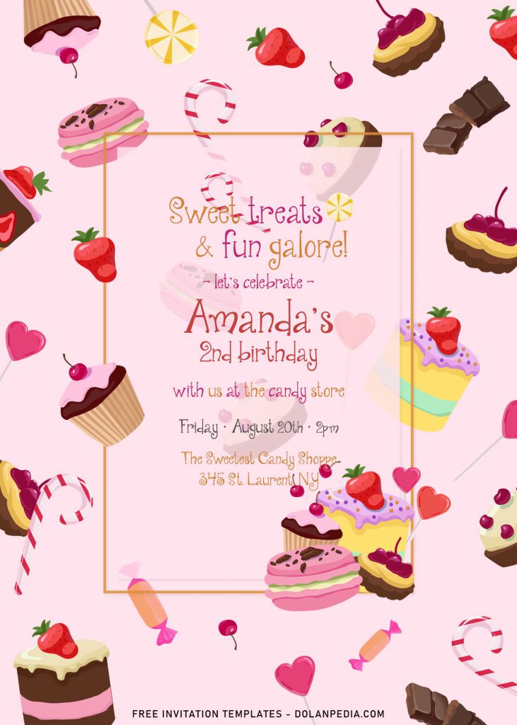 11+ Cute Sweet Treats Birthday Invitation Templates