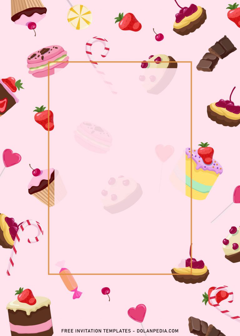 11+ Cute Sweet Treats Birthday Invitation Templates | Dolanpedia
