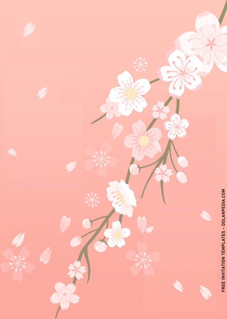 7+ Gorgeous Cherry Blossom Baby Shower Invitation Templates with sakura watercolor