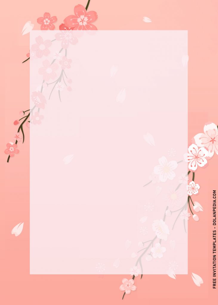 7+ Gorgeous Cherry Blossom Baby Shower Invitation Templates with semi translucent text box