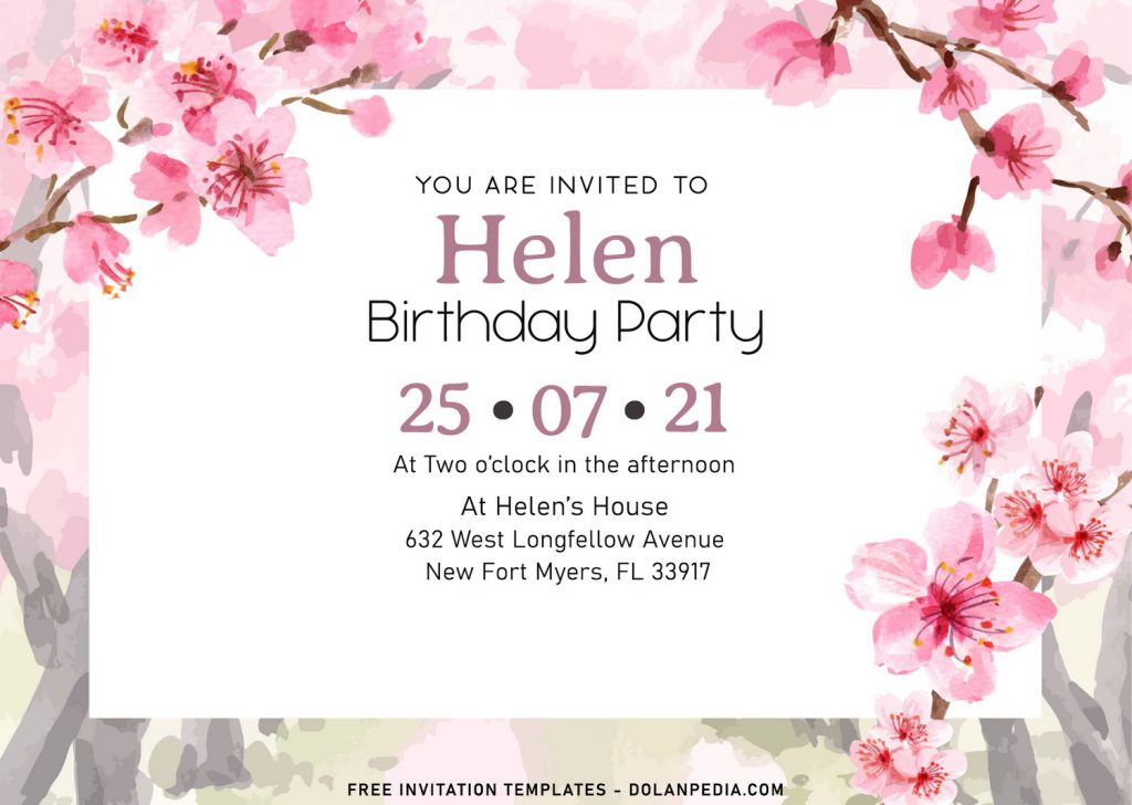 7+ Beautiful Japanese Sakura Birthday Invitation Templates Perfect For Couples