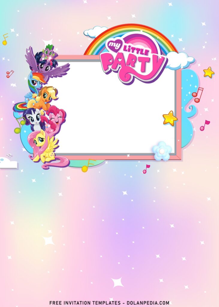 10+ Pink Glam My Little Pony Birthday Invitation Templates with Pink Gradient background