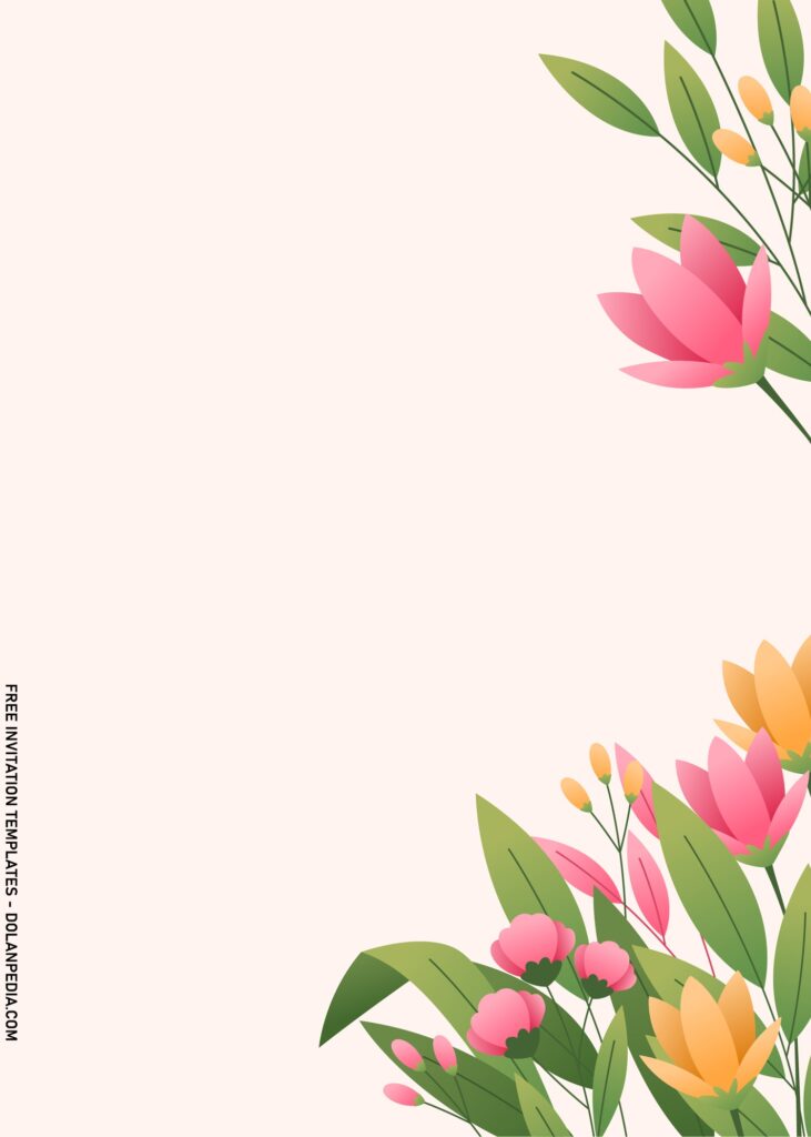 7+ Beautiful Tulip Birthday Invitation Templates with hand drawn blush tulip