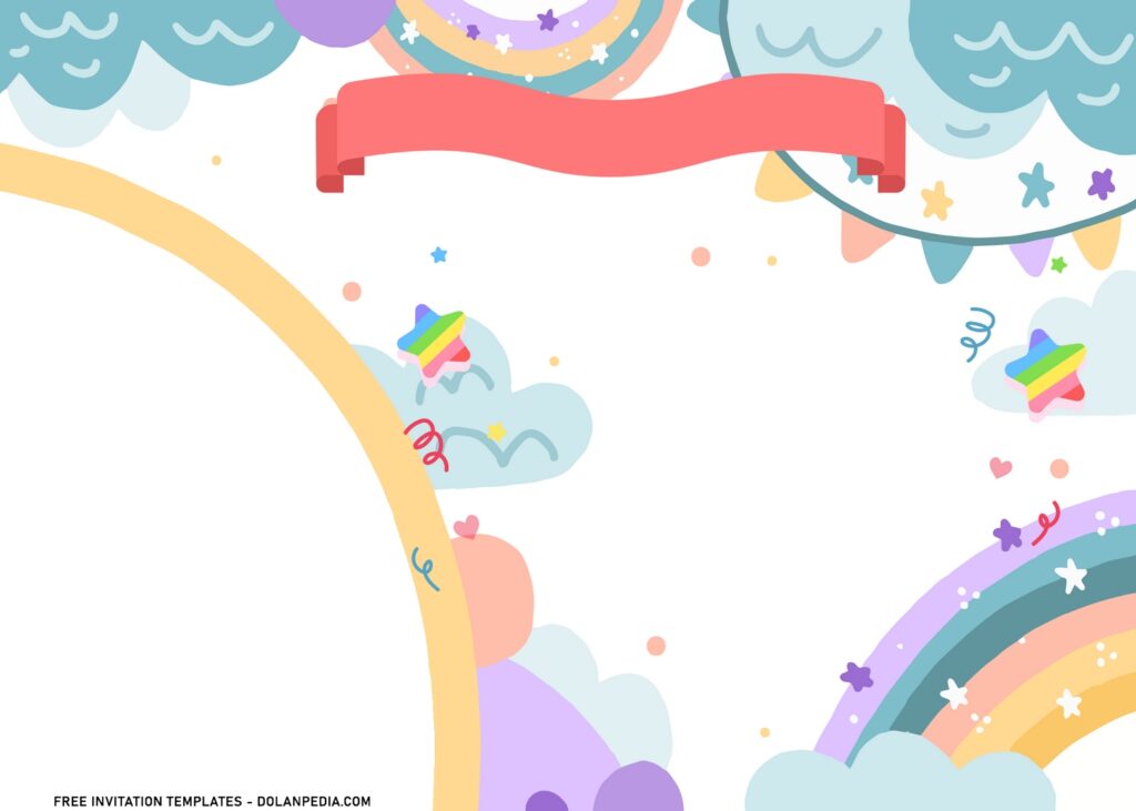 7+ Festive Rainbow Birthday Invitation Templates with cute hand drawn graphics