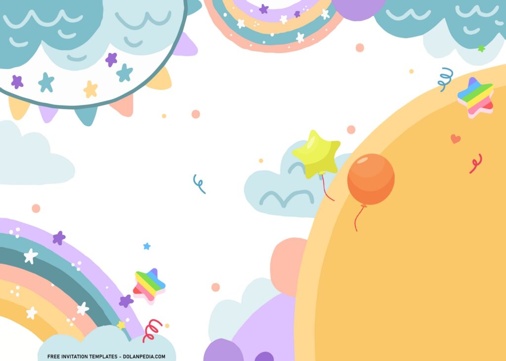 7+ Festive Rainbow Birthday Invitation Templates with colorful ballons