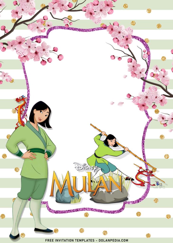 8+ Princess Mulan Birthday Invitation Templates with Mulan and Mushu